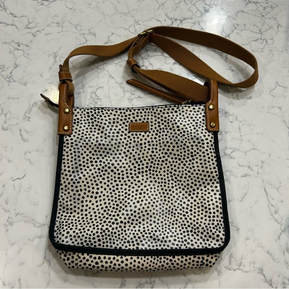 Fossil Handbags - Fossil Key Per Polkadot Coated Canvas PVC Crossbody Bag‎ Purse